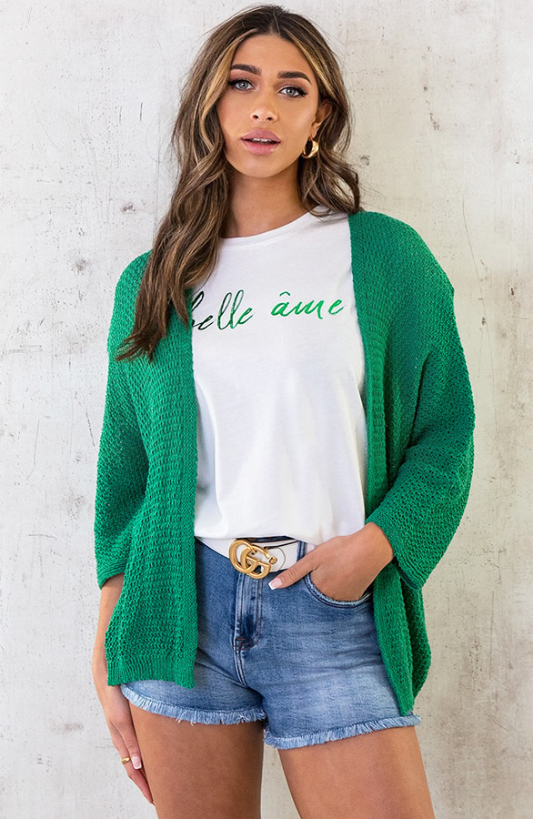Gehaakt Vest Basic Bright Green – shoparchief, foto 2