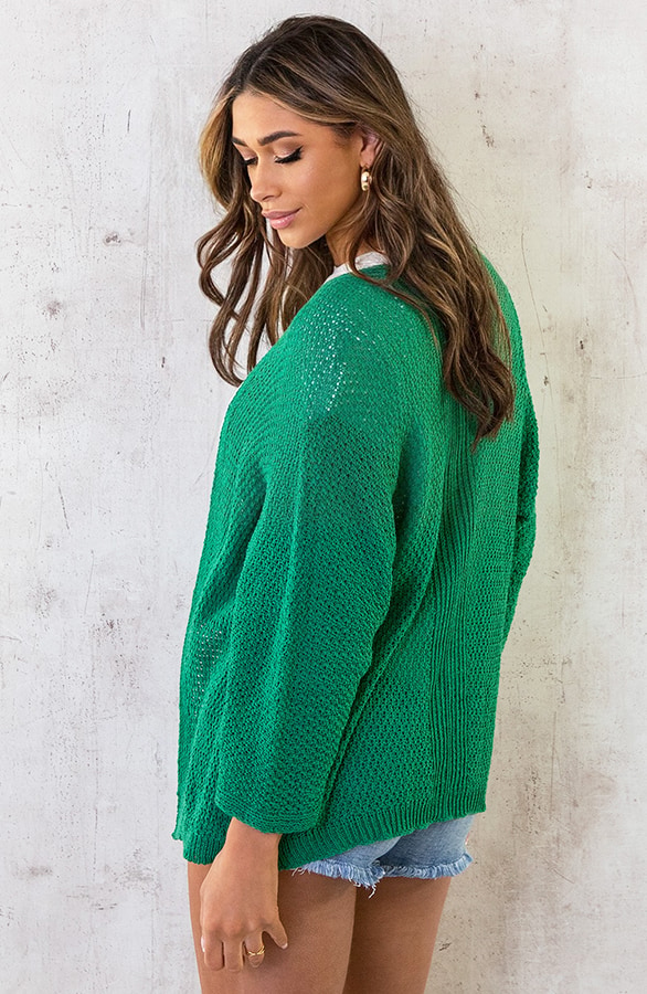 Gehaakt Vest Basic Bright Green – shoparchief, foto 4