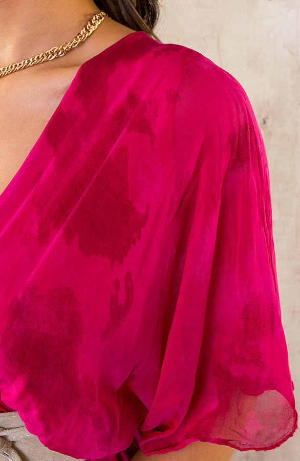 Limited Zijde Maxi Jurk Fuchsia – shoparchief, foto 6