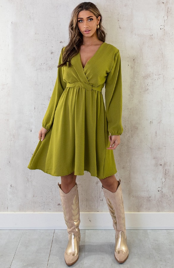 Londen Jurk Olive – shoparchief, foto 6