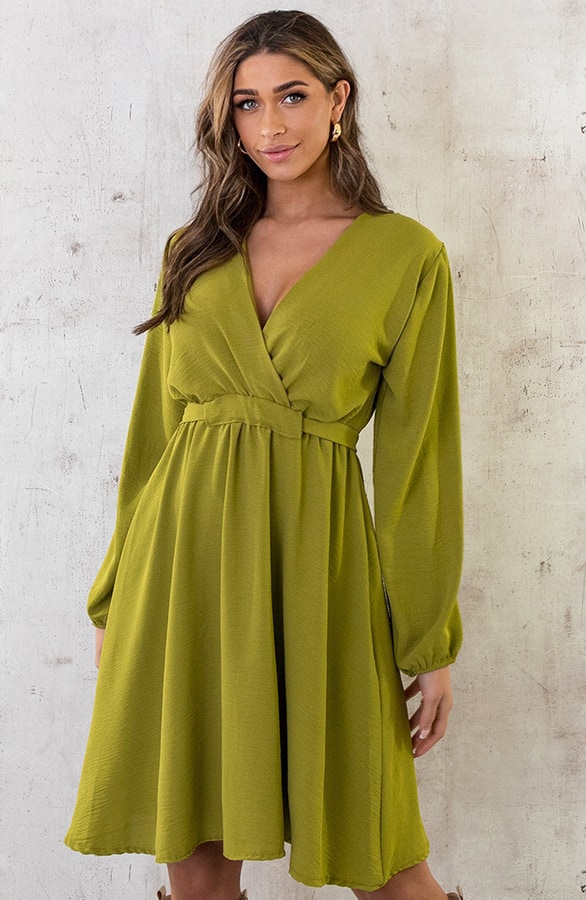 Londen Jurk Olive – shoparchief, foto 2