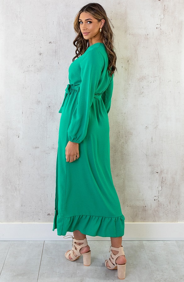 Maxi Jurk Split Bright Green – shoparchief, foto 9