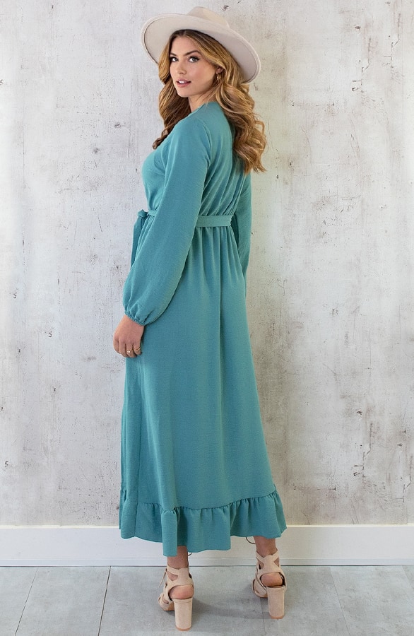 Maxi Jurk Split Mint – shoparchief, foto 6