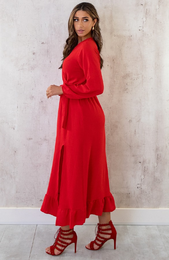 Maxi Jurk Split Rood – shoparchief, foto 5