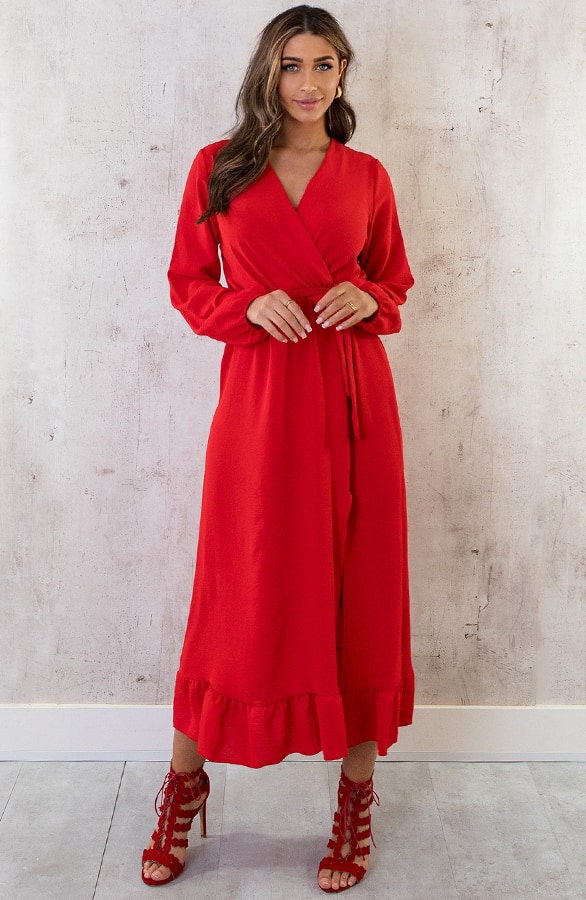 Maxi Jurk Split Rood – shoparchief, foto 3
