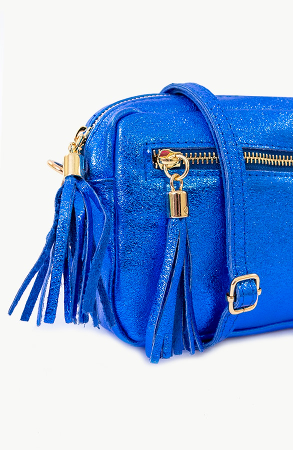 Metallic Tas Leer Kobalt – shoparchief, foto 3