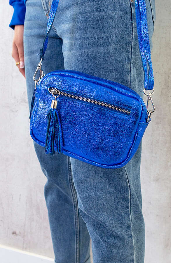 Metallic Tas Leer Kobalt – shoparchief, foto 5