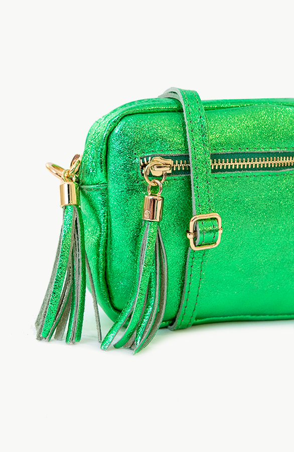 Metallic Tas Leer Bright Green – shoparchief, foto 2