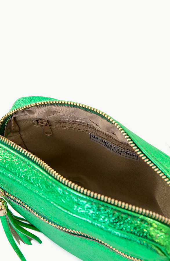 Metallic Tas Leer Bright Green – shoparchief, foto 3