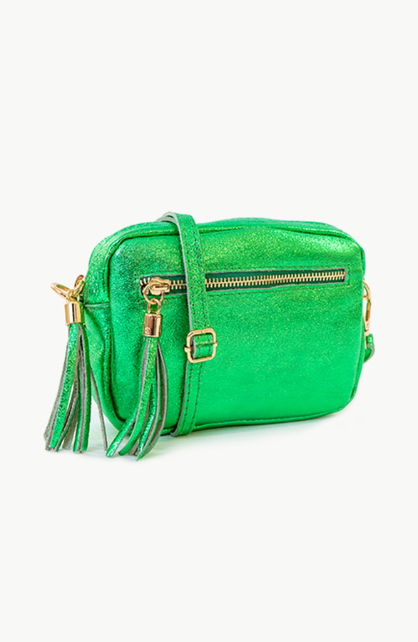 Metallic Tas Leer Bright Green – shoparchief