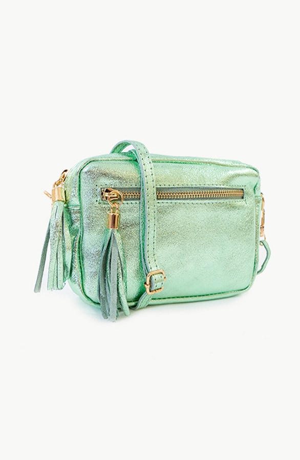Metallic Tas Leer Mint – shoparchief