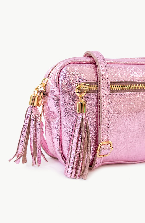 Metallic Tas Leer Pink – shoparchief, foto 2