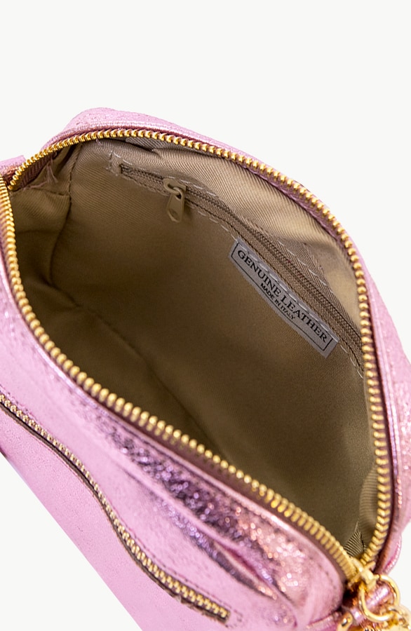 Metallic Tas Leer Pink – shoparchief, foto 3