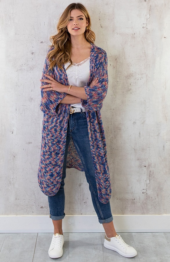 Midi Gehaakt Vest Jeansblauw – shoparchief, foto 7