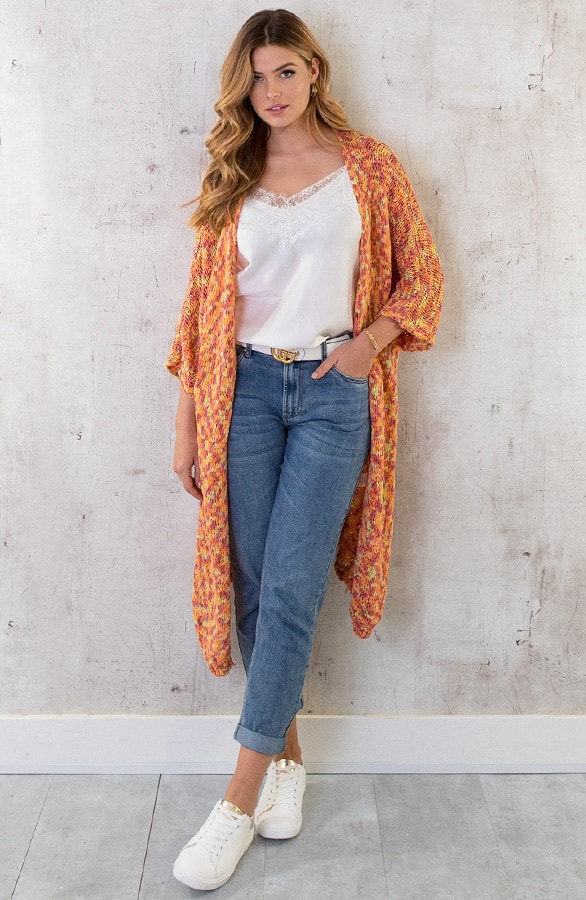 Midi Gehaakt Vest Oranje – shoparchief, foto 7