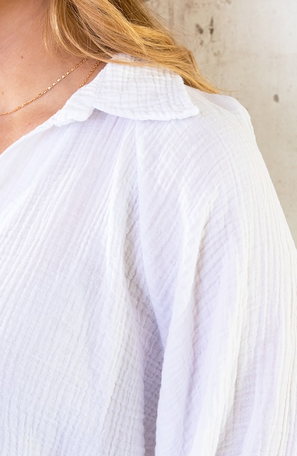 Mousseline Oversized Blouse Ecru – shoparchief, foto 6