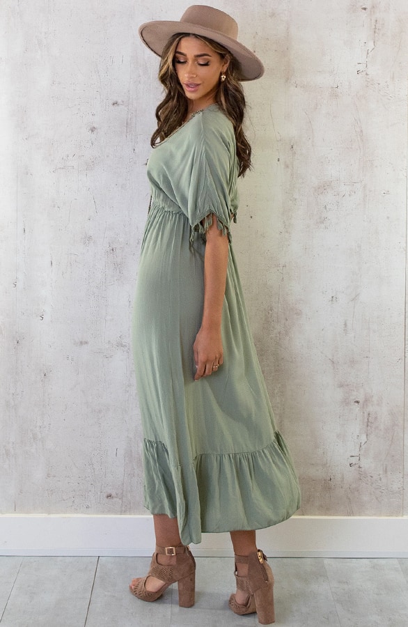 Oversized Jurk Gouden Detail Maxi Army – shoparchief, foto 10