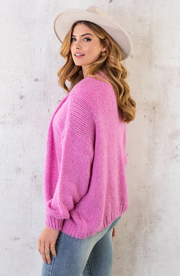 Oversized Knitted Vest Candy Pink – shoparchief, foto 8