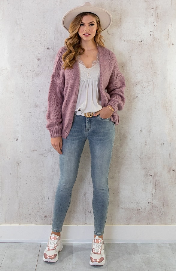 Oversized Knitted Vest Dust Roze – shoparchief, foto 12