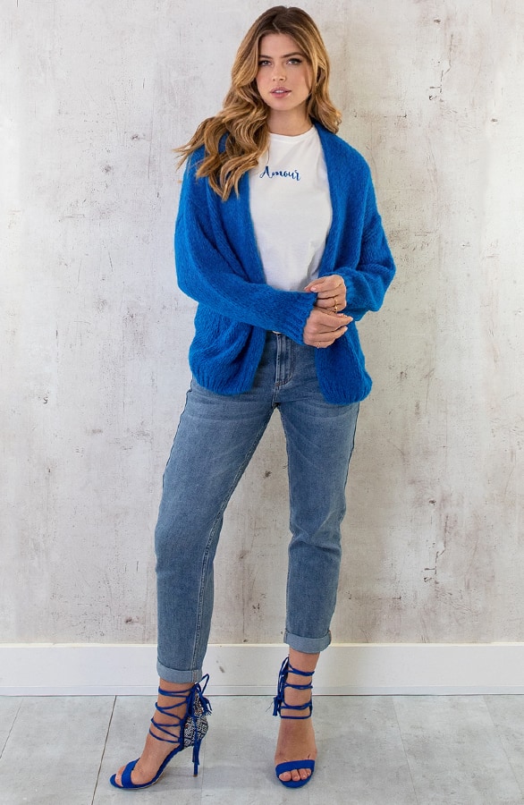 Oversized Knitted Vest Kobalt – shoparchief, foto 5
