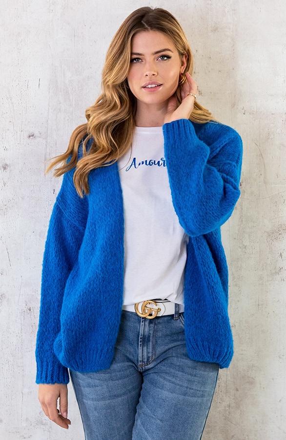 Oversized Knitted Vest Kobalt – shoparchief, foto 2