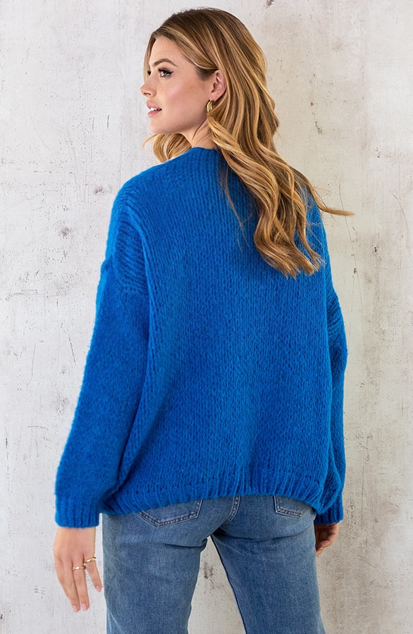 Oversized Knitted Vest Kobalt – shoparchief, foto 4