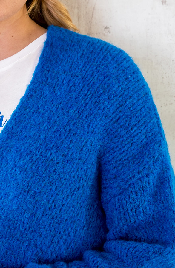 Oversized Knitted Vest Kobalt – shoparchief, foto 6