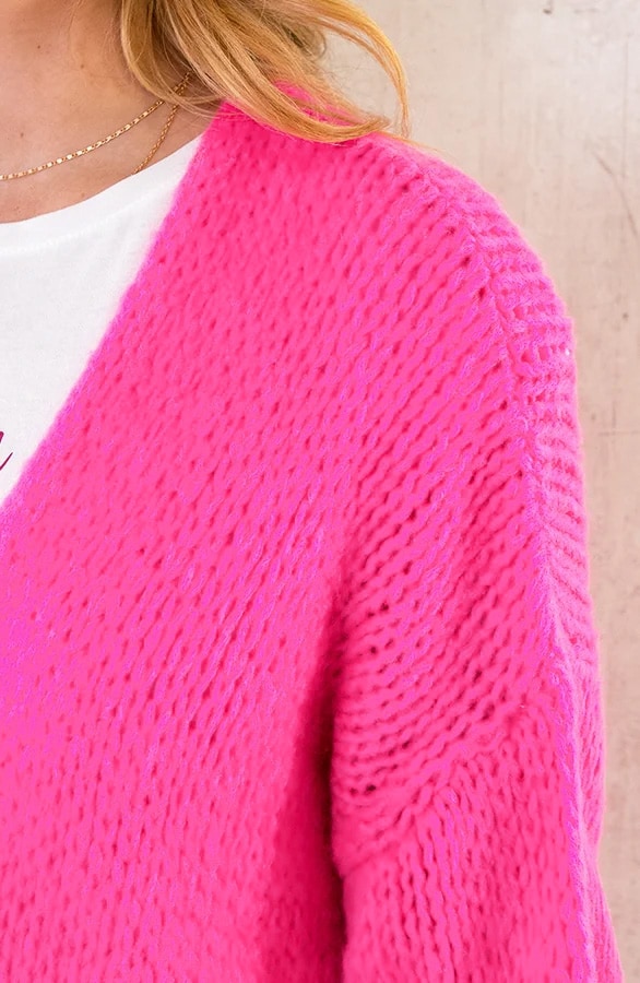 Oversized Knitted Vest Neon Pink – shoparchief, foto 8