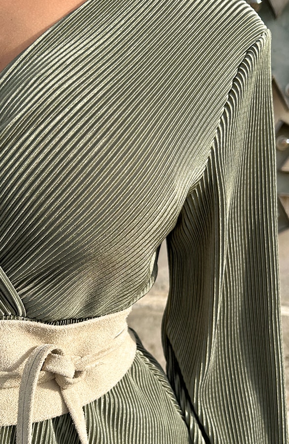 Plisse Laagjes Jurk Army – shoparchief, foto 6