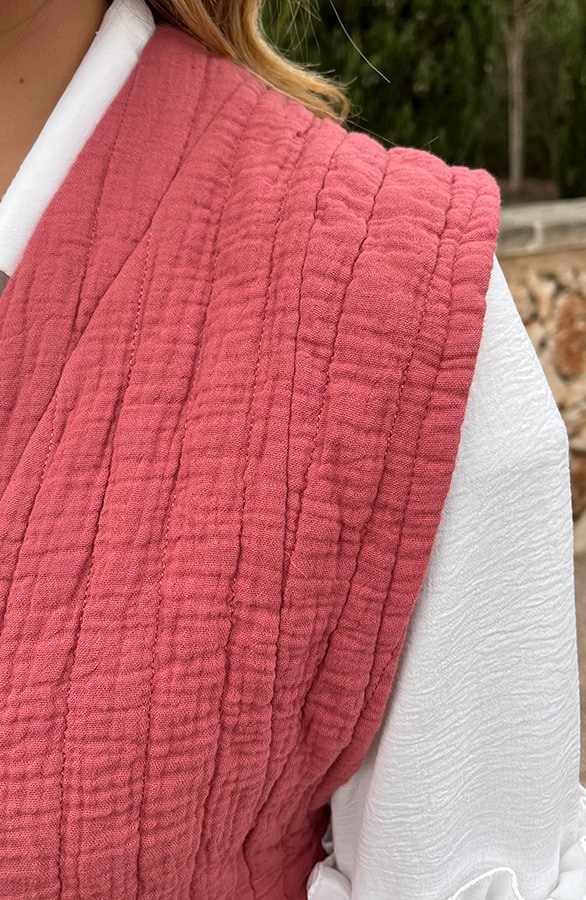Quilted Gilet Katoen Dust Roze – shoparchief, foto 6
