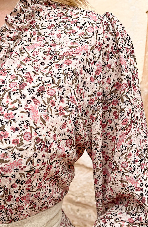 Rüschen Kleid Blumen Beige Dust Rosa, Shoparchiv, Foto 6