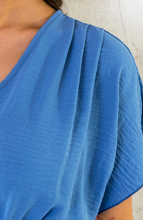 Sicily V-neck Dress Jeansblauw – shoparchief, foto 7