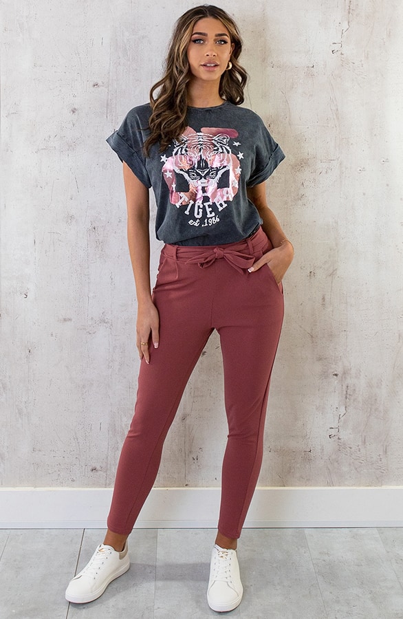 Stonewash T-shirt Tiger Dust Lila – shoparchief, foto 6