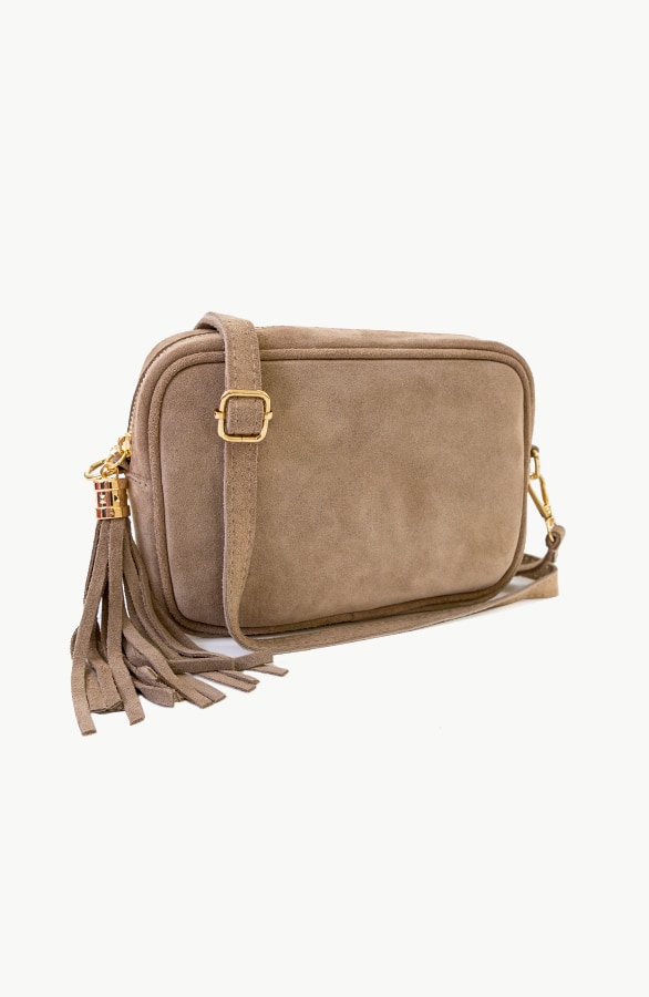Suede Tas Met Rits Beige – shoparchief
