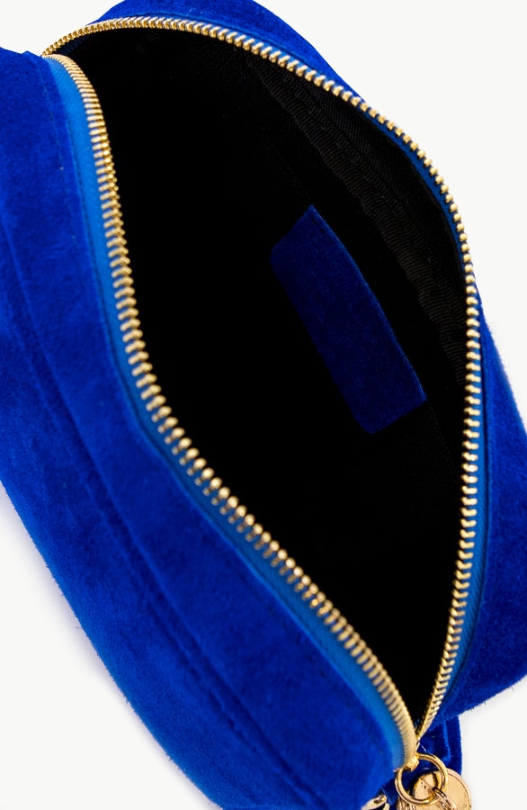 Suede Tas Met Rits Kobalt – shoparchief, foto 3