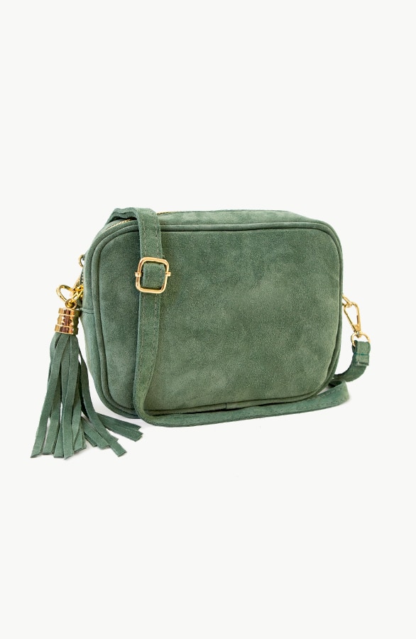 Suede Tas Met Rits Mint – shoparchief