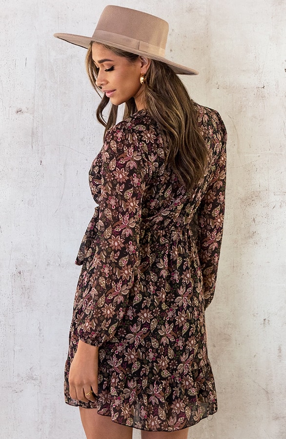 V-hals Strik Jurk Flower Multi – shoparchief, foto 9