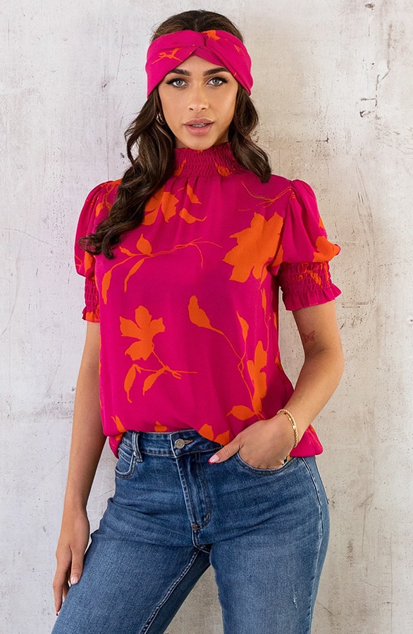 Haarband Print Roze Oranje – shoparchief, foto 5