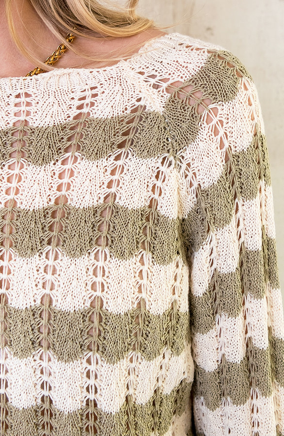 Crochet Strepen Jurk Army Ecru – shoparchief, foto 9