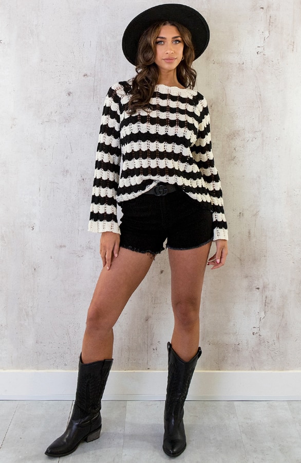 Crochet Top Zwart Ecru – shoparchief, foto 11