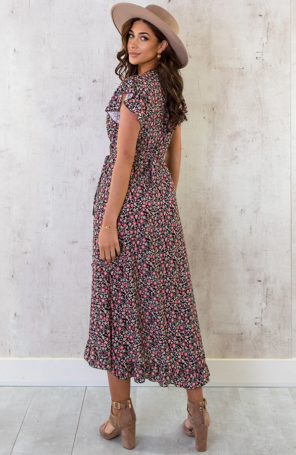 Flower Jurk Midi Koraal – shoparchief, foto 14