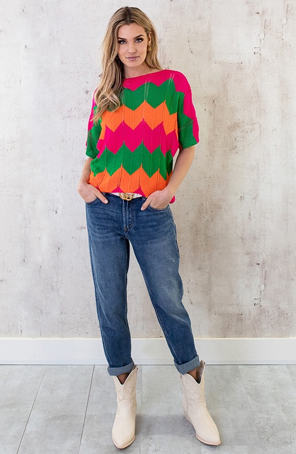 Gehaakte Trui Zigzag Multicolor – shoparchief, foto 5