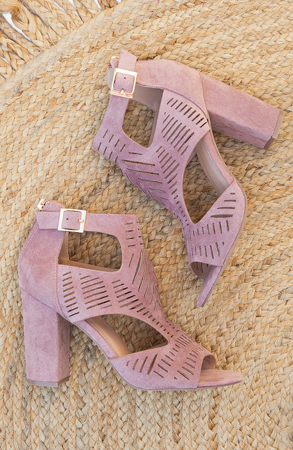 Gladiator Heels Suede Roze – shoparchief