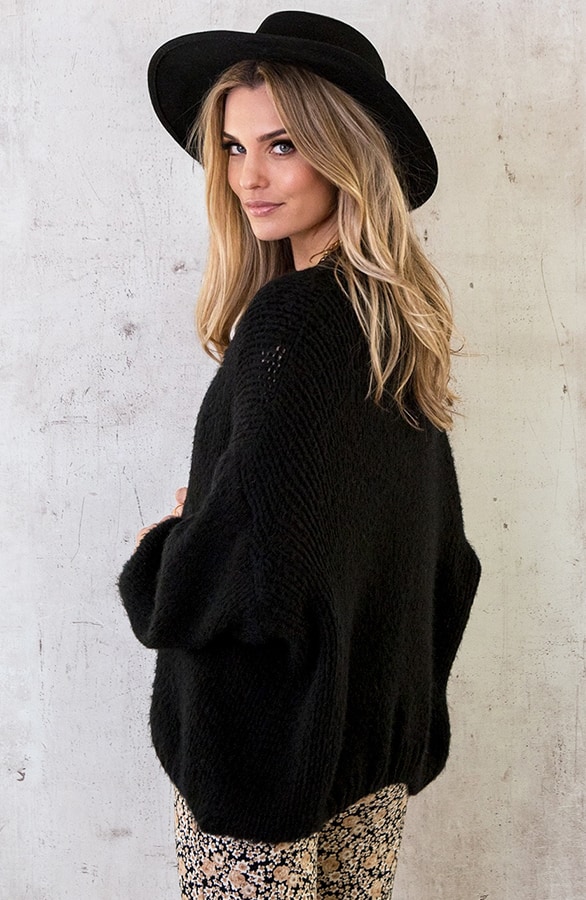 Katoenen Oversized Detail Blouse Black – shoparchief, foto 6