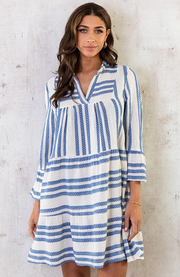 Kelim Tuniek Katoen Jeansblauw – shoparchief, foto 13