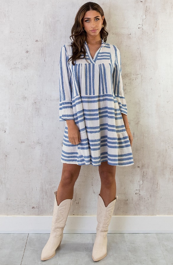 Kelim Tuniek Katoen Jeansblauw – shoparchief, foto 17