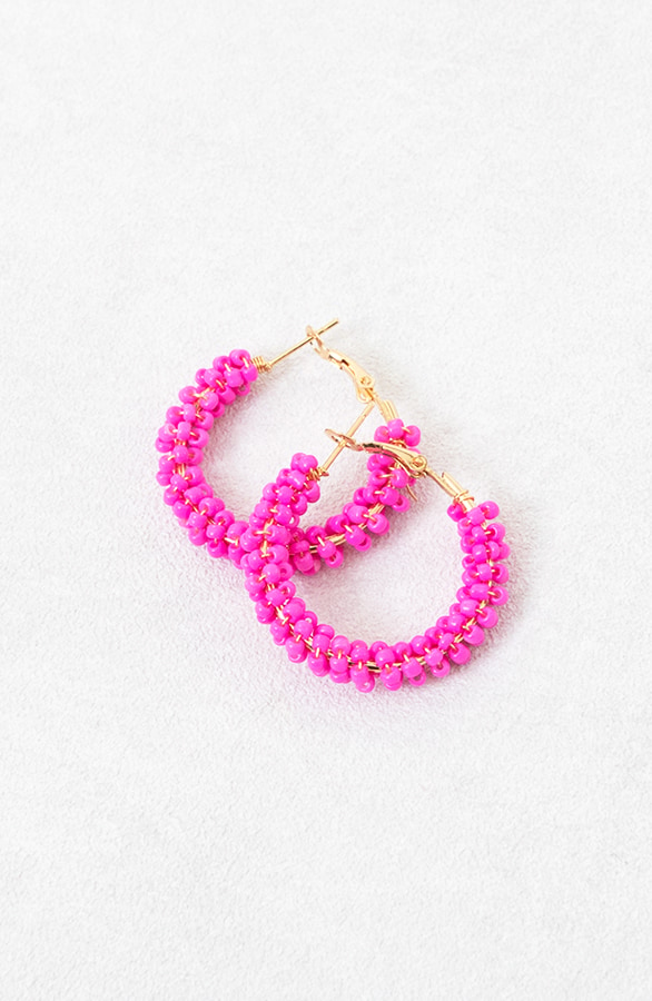 Kralen Oorbellen Fuchsia – shoparchief, foto 2
