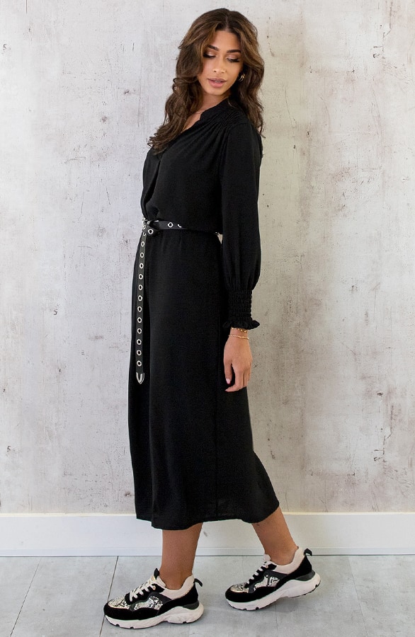 Maxi V-Hals Jurk Black – shoparchief, foto 4