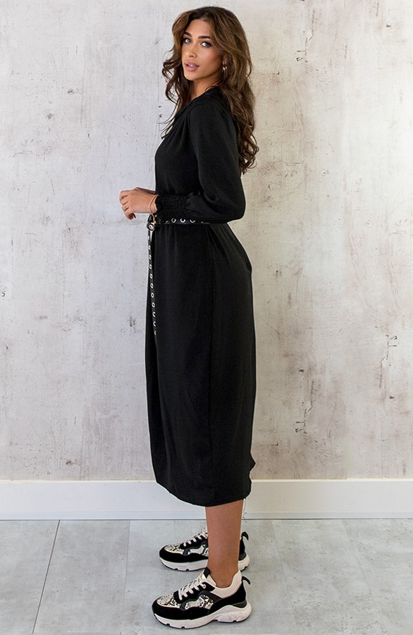 Maxi V-Hals Jurk Black – shoparchief, foto 3