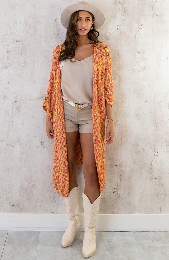 Midi Gehaakt Vest Oranje – shoparchief, foto 2